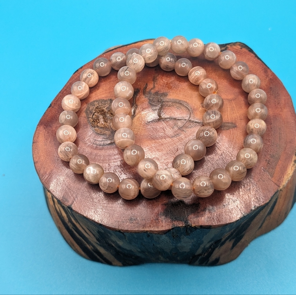 Stunning black sunstone bracelet 6mm beads